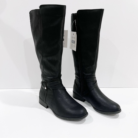 Life Stride Shoes - LifeStride Xtrovert Riding Boots Vegan Leather Wide Calf Black Size 8.5WIDE NEW